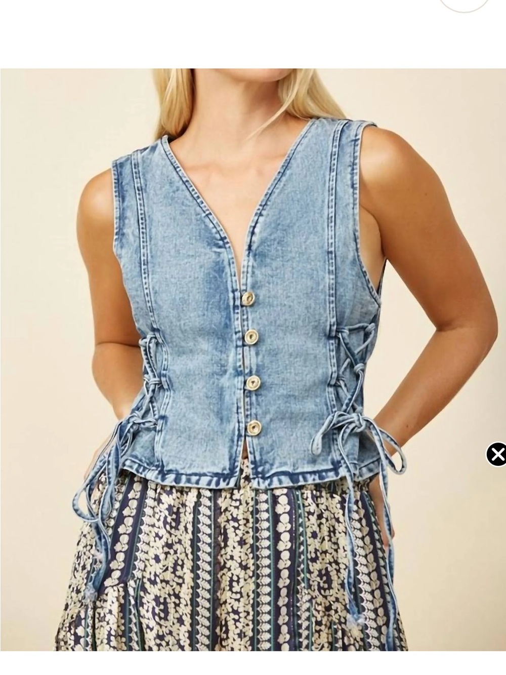Wisteria Lane Jean Denim Vest size S